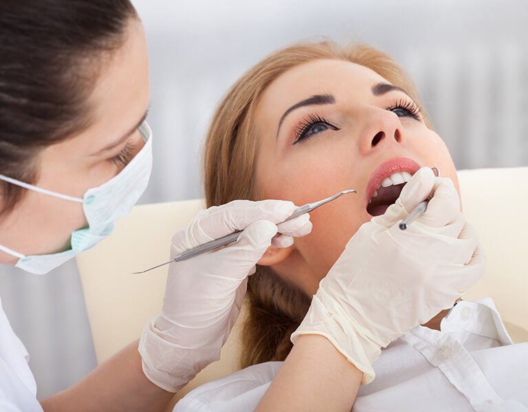 Dental check-up at a dental clinic