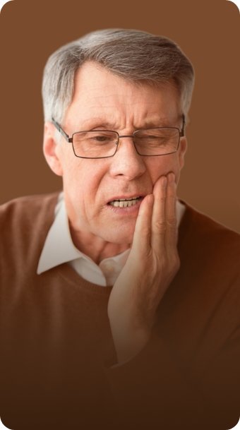 Middle-aged man suffering from a toothache